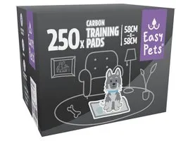 Easypets Carbon Puppy Training Pads - 250 pièces - Apprentissage de la propreté - Toilette pour chien - 58 x 58 cm