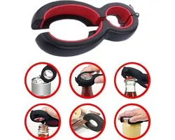 Multifunctionele Opener - 6-in-1 keuken hulp - Ouderen opener - Fles opener - Bier opener - Alles opener - Pot opener - Zak opener - Veiligheidszegels verwijderen - Doppen losdraaien -