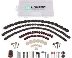 VONROC Rotary multi-tool - Set d'accessoires - 192 pièces - Universel - pour multi-outils rotatifs