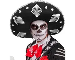 Sombrero Mexico - Mariachi - Dia de los Muertos Deluxe Noir