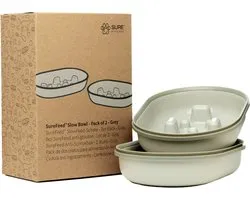 Plateau Anti-Gobble Surefeed - Bol à Nourriture pour Chat - Grijs