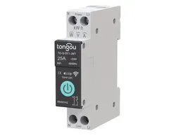 Tongou Slimme Zigbee Schakelaar met Verbruiksmeting, 25A, App Bediening, Timer, Spraakbediening, DIN Rail, Gateway Vereist