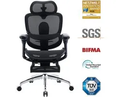 Sihoo Doro C300 Pro V2 JT - Ergonomische Bureaustoel met Full-Body Support Systeem, Zelfaanpassende Lendensteun 2.0, 3D Superwide Hoofdsteun, 8D Bionische Armleuningen, Verstelbare Zitdiepte (43-47 cm) en 135°Kantelmechanisme-Geschikt tot 150kg Zwart