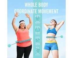 Cerceau lesté pour adultes - Infinity Hoop Fit Plus - 47 pouces - 24 segments - convient aux femmes et aux débutants - anneau d'exercice pour la perte de poids - fitness à domicile