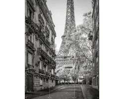 IXXI Rue de l'Université with Eiffel Tower, Paris, France, Jan Becke - 60 x 80 cm - Grote wanddecoratie en posters - Fotografie, Gang, Woonkamer