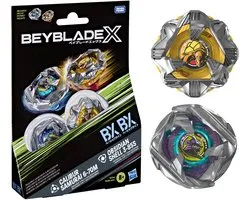 Beyblade X Calibur Samurai 6-70M BX en Obsidian Shell 3-85S BX Duopack-set