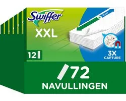 Swiffer Balai Attrape-Poussière - Lingettes Sèches - Attrape Et Retient La Poussière - 6 x 12 pièces