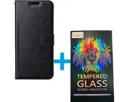 Étui Bookcase portefeuille + lot de 2 Glas de protection d'écran adaptés à : Oppo Reno 7 5G et Find X5 Lite - Zwart