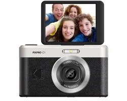KODAK Pixpro C1 - Appareil Photo Numérique Compact, Capteur CMOS BSI 13 MP, Zoom Numérique X4, Écran Inclinable 2,8", Vidéo Full HD 1080p, Flash LED - Noir