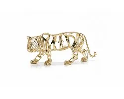 Statue de tigre en filigrane doré Eviva Home Deco - Figurine animale de Design de Luxe de la série « Jungle Passion» - La déclaration pour votre intérieur