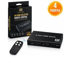 Okane HDMI Switch 4K - HDMI Splitter met Afstandsbediening - 4 Ingangen 1 Uitgang - Dolby 3D - Automatisch Schakelen