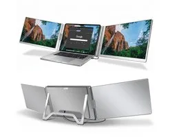 Portable Monitor 2x 16 inch Full HD - OneCable - Tri Screen Laptop Scherm Uitbreider - Extra Scherm Laptop - Draagbare Monitor - Plug & Play - Solvify
