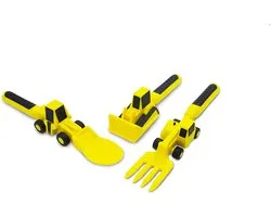 Constructive Eating Set of 3 Construction Utensils for Toddlers, Infants, Babies and Kids