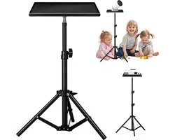 Beamer Statief - Projectorstandaard - Universele Laptop & Projector Statief - Verstelbaar Vloerstandaard - Met Dienblad - 1/4 Inch Schroefdraad - Verstelbaar tot 110 cm - Opvouwbaar - Voor Projector & Camera & Laptop