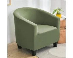 FANSU Armchair Cover Stretch Solid Color Sofa Cover Dustproof Sofa Cover Removable Washable Furniture Protector Club Tub Chair Covers (Green)