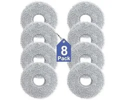 PromoHome Lot de 8 lingettes lavables et réutilisables, compatibles avec les aspirateurs Dreame L10s/L10/L20/X40/L40/X50/L50 Pro Ultra, Xiaomi X20 Pro/Max et Ecovacs Deebot T30/T50 Pro OMNI.