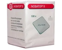 Nobatop - Gaaskompres 10 x 10 cm (100 stuks) Niet steriel