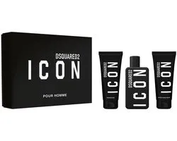DSquared² Icon Pour Homme 100ml EDP Spray / 100ml After Shave Balm / 100ml Shower Gel