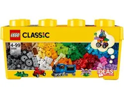 LEGO 10696 Classic Creatieve Medium Opbergdoos, Creatief Speelgoed, Cadeau-Idee voor 4-Jarigen, met Wielen en Ramen