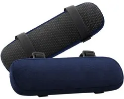 2 stuks - Stoel armleuning kussens - Memory Foam - Home/Office stoel armleuning hoezen - Comfortabele computer gaming elleboog kussen - Verwijderbare - wasbare - elleboog ondersteuning - Onderarm druk verlichting - 23.5*7.5*3 - blauw