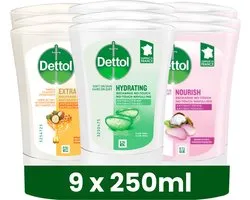 Dettol No-Touch Navulling - Aloe Vera - Extra Care Honey & Sheabutter - Sheabutter - 250ML x 9