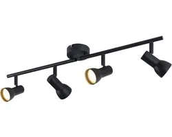 Glitzerlife - Spot de Plafond Plafonnier - Spot Orientable - Douille 4xGU10 - Réglable à 350° - Spot de Plafond en Métal - Éclairage de Plafond Moderne - Ø60.5cm - Noir