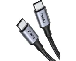 UGREEN Câble USB C vers USB C 100 W PD, câble de données de charge rapide en nylon USB Type C compatible avec iPad Pro 2020, MacBook Air 2020/2019, OnePlus 8/7Pro, Google Pixel 4/3, etc. (2M)