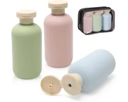 SnelShoppen - 3 Pack Refillable Squeeze Travel Bottles 200ml voor Shampoo, Hand Sanitizer, Gezichtsreiniger - Milieuvriendelijke HDPE Toilettas Flesje