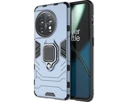 Ring Kickstand Back Cover - Coque OnePlus 11 5G - Blauw