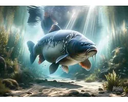 Visposter Imagine Slash Carp Art Sunbeam Mirror 70 x 50 cm Karper Poster Karperposter Vis Poster