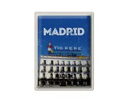 Plaque en tôle Voyage 30x40cm Madrid Tio Pepe Symbole