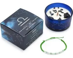 Bougie en cristal du Zodiac avec bracelet de pierres précieuses - Balance