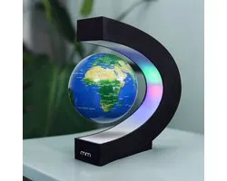 MikaMax Levitating Globe C-shape - Zwevende Wereldbol met C-frame en LED Lampjes