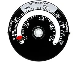 Dailygoods - Magnetische Oven Thermometer voor Houtkachel, Zwart