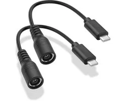 2 Stuks DC8020 naar USB-C Kabel 20CM 100W, Geschikt voor Jackery 100Plus, 240Plus, 300Plus, Ideaal voor Zonnepaneel en Draagbare Powerbank
