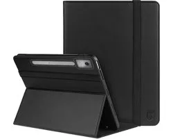 Rosso Element Hoes Geschikt voor Lenovo Idea Tab Pro 12.7 | Book Case | Volledige bescherming | Elastische band | Sleep/Wake functie | Met Penhouder | Verstelbare standaard | Zwart