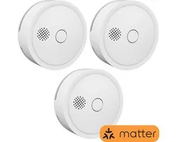 Aroha Home Rookmelder - Smart brandmelder met Matter over Thread - Compitabel met Google, Apple, Alexa, Home Assistent - Multipack 3 set