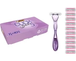 BIC Click 5 Soleil Dames Scheermes voor Vrouwen Scheren - Scheermesjes - 5 Scheerbladen - Houder met 10 Navullingen - 1 set