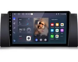 Junsun Android 15 Autoradio Geschikt voor BMW 5er E39 X5 E53 E38 , 4GB+64GB, Draadloze CarPlay & Andriod Auto, DAB+, GPS-Navigatie, WIFI, Bluetooth, RDS, FM, SWC, 9-inch Touchscreen, DSP, Octa-core processo