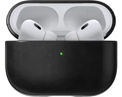 Nomad Airpods Pro 2 Case in Black Leather Case, Compatible with AirPods Pro Case 1st Generation, Leather AirPods Pro 2nd Generation Case, Qi and MagSafe Charging Compatible