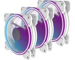 PREYON Eagle Eye 120 - 3x 120 mm PWM ARGB fan - PC Ventilator Koeling - Mirror Effect - 1800 RPM - Wit