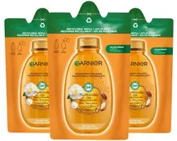 Garnier - Loving Blends Argan- en Cameliaolie Shampoo Refill - 3 x 250 ml - Voordeelverpakking