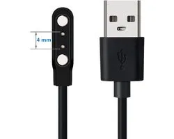 Câble de charge universel pour smartwatch, accessoires pour smartwatch, câble de charge à 2 broches, chargeur magnétique à 2 broches pour smartwatch, distance entre les points de contact du chargeur : 4 mm
