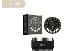 Velihan Beardcare - Baardverzorging Duo Pack - Baardbalsem Unscented (geurloos) 30g - Baardkam - Baardverzorging set - Cadeau voor hem - Baardverzorging - Baard olie - Cadeau voor vriend - Baardgroei - Perfecte cadeau voor man - Geschenkset mannen