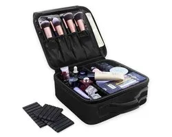 Cosmetics Case - Trousse à maquillage à compartiments réglables - Trousse de beauté pour visagistes et stylistes d'ongles - 26x23x9CM