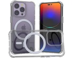 Casemania Hoesje Geschikt voor Apple iPhone 15 Pro - Transparant - Anti Shock Back Cover - Geschikt voor Magsafe