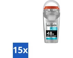 15 x L’Oréal Paris Men Expert – Deodorant Roller – Fresh Extreme 48H – 50 ml - Voordeelverpakking - 15 stuks