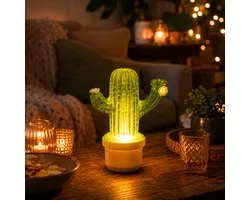 Cactus Mood - Lampe LED - Design Cactus Uniek - Veilleuse d'ambiance - Économe en énergie - 8 x 12 cm