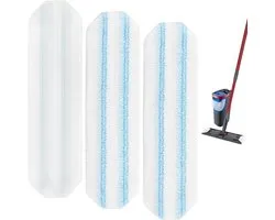 Microvezel Mop Pad Navullingen - 3 Stuks, Compatibel met Vileda H2Pro & O-Cedar