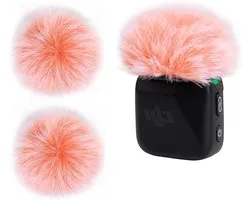 Set van 2 Microfoonfilters met Pluche Windscherm en Popfilter voor DJI Mic Mini - Roze, Ideaal voor Opnames en Interviews